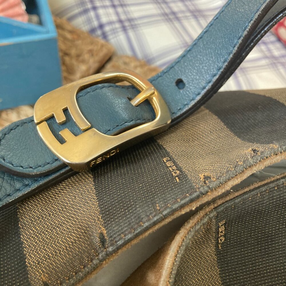 CLASSIC Fendi Pequin Borsa Hobo Shoulder Bag Pequin Stripes w/Authenticity Card - Picture 7 of 16